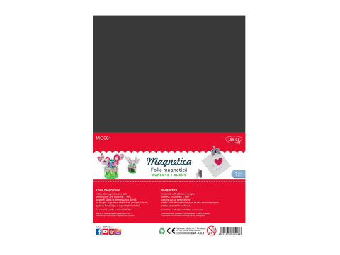 Artă și creativitate - Folie magnetica autoadeziva A4 negru DACO