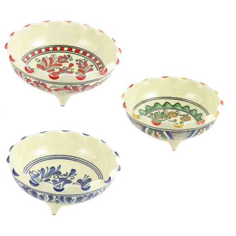 Articole pentru bucătărie - Fructiera din ceramica de corund cu picioare 19x8 cm