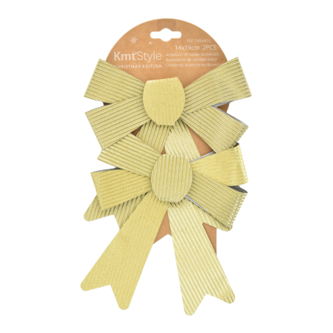 Decorațiuni pentru brad - Set 2 fundite decorative 14x19 cm auriu