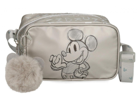Accesorii personale și beauty - Geanta umar fete Mickey Mouse 100 gri 19.5 x 11.5 x 7.5 cm