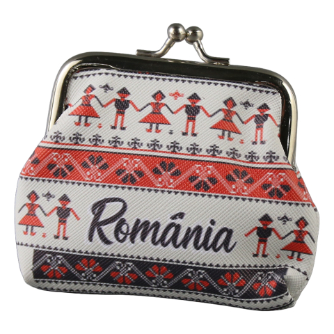 Accesorii personale și beauty - Gentuta cosmetica mini suvenir Romania 10x8 cm Dansatori populari