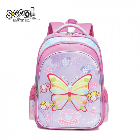 Ghiozdane școlare - Ghiozdan fete 3D Butterfly S-COOL 30L