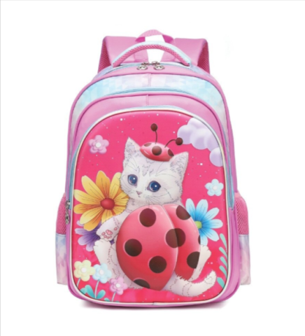 Ghiozdane școlare - Ghiozdan 3D Ladybug 41x31x24cm roz 30L