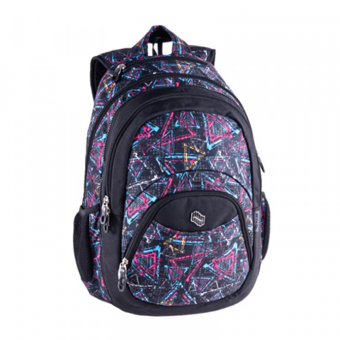 Ghiozdane școlare - Ghiozdan adolescenti 2 in 1 negru 50 cm Pulse