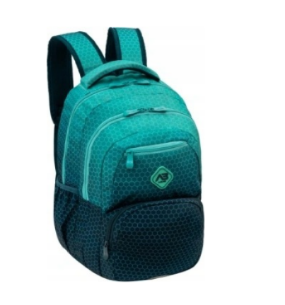 Noutăți Librăria Compas - Ghiozdan Astrabag Hexagon Lagoon verde si turcoaz cu 2 compartimente 27L