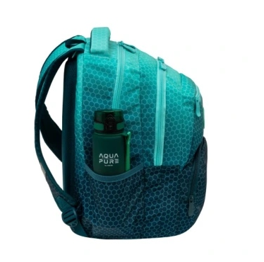 Ghiozdan Astrabag Hexagon Lagoon verde si turcoaz cu 2 compartimente 27L [1]