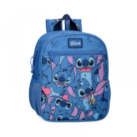Rechizite școlare - Ghiozdan gradinita Disney adaptabil Happy Stitch baieti albstru 5L