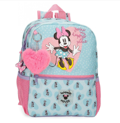 Ghiozdane școlare - Ghiozdan clasa 0 fete Minnie Mouse My Happy Place roz albastru 25 x 32 x 12 cm