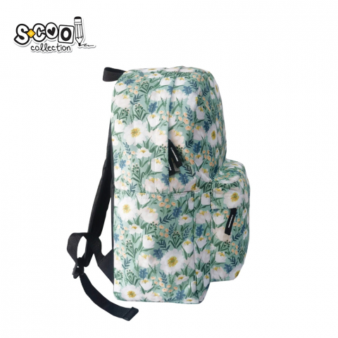 Ghiozdan Classic Flowers 20L S-COOL fete verde [1]