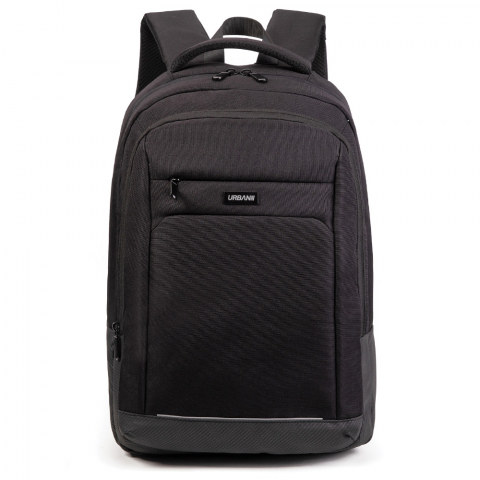Ghiozdane școlare - Ghiozdan compartiment laptop Urban Black Offishop 25L