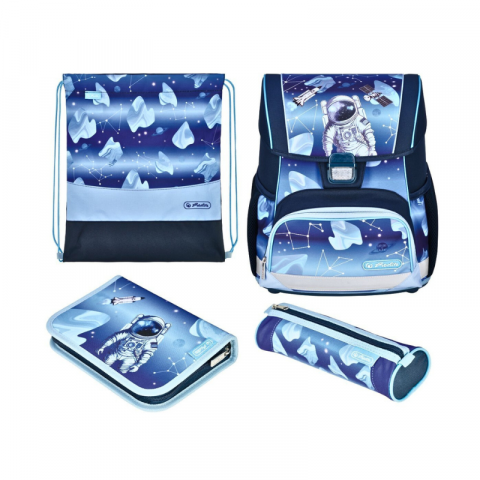 Rechizite școlare - Ghiozdan echipat Herlitz Loop Plus baieti Cosmic Explorer 17L