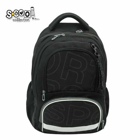 Ghiozdane școlare - Ghiozdan ergonomic 2 compartimente laptop Sports 42x31x16 cm S-COOL
