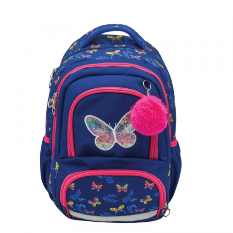 Noutăți Librăria Compas - Ghiozdan ergonomic laptop albastru 20 L Butterfly S Cool Collection