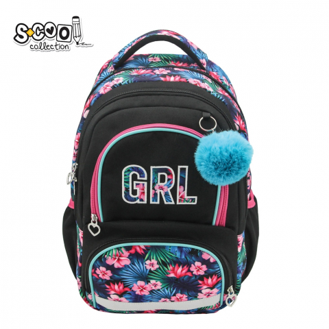 Ghiozdane școlare - Ghiozdan ergonomic compartiment laptop GRL 20L S-COOL fete