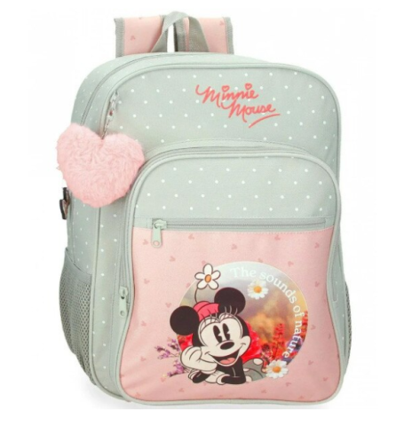 Ghiozdane școlare - Ghiozdan Disney Minnie verde roz 30 x 38 x 12 cm