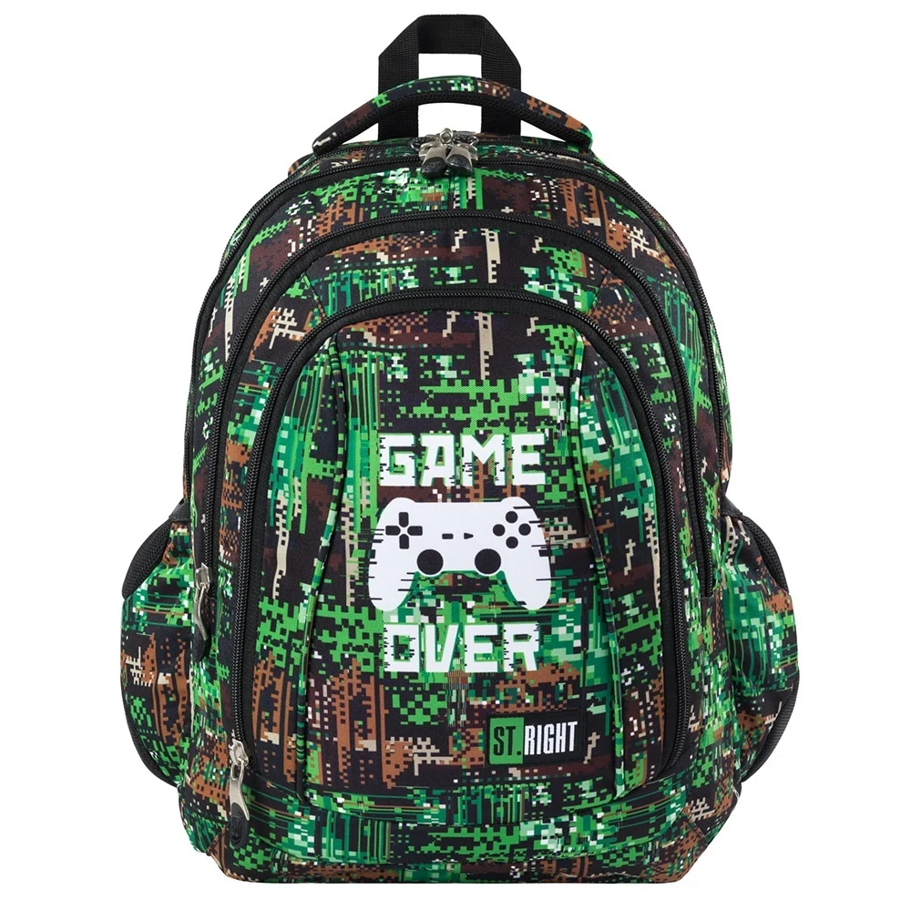 Ghiozdane și rucsacuri - Ghiozdan ergonomic St.Right Game Over 4 compartimente 26L
