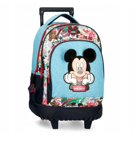 Rechizite școlare - Ghiozdan scolar cu roti Mickey Mouse Be Cool multicolor 32 x 44 x 21 cm