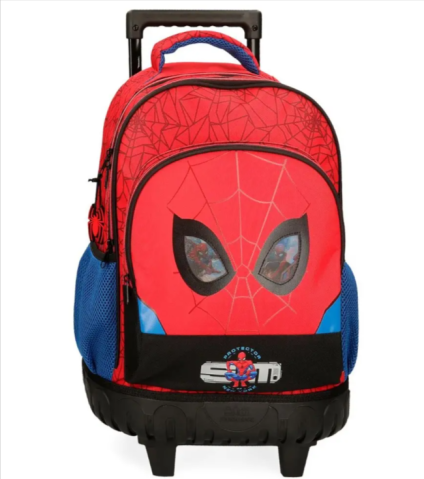 Ghiozdane și rucsacuri - Ghiozdan troler baieti Spiderman Protector 2 compartimente 32 x 43 x 21 cm