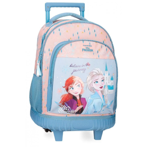 Trollere pentru copii - Ghiozdan troler fete Disney Frozen Believe in the Journey turcoaz roz 32 x 43 x 21 cm