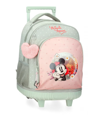 Ghiozdane și rucsacuri - Ghiozdan troler fete 2 compartimente Disney Minnie Wild Nature 32 x 43 x 21 cm