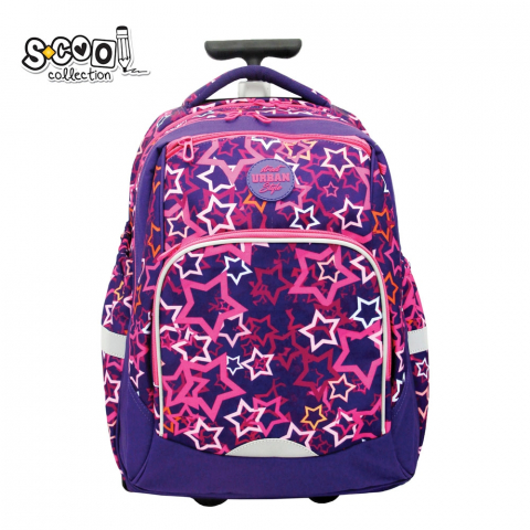Trollere pentru copii - Ghiozdan trolley Urban Stars 20L S-COOL mov fete