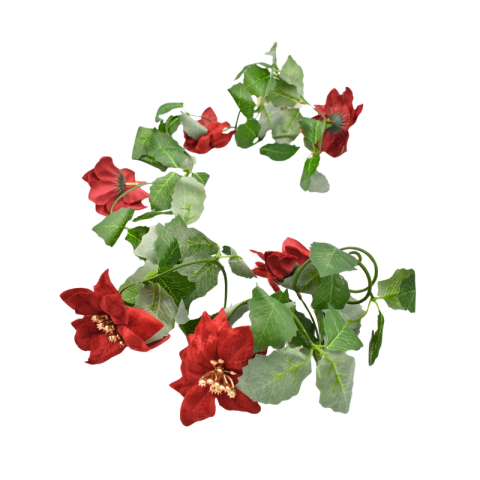 Ghirlanda de Craciun cu flori rosii [1]