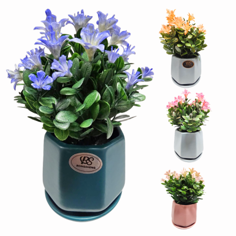 Noutăți Librăria Compas - Ghiveci cu flori artificiale culori diferite