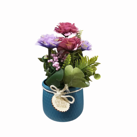 Ghiveci decorativ cu flori artificiale Home Sweet Home modele diferite [2]