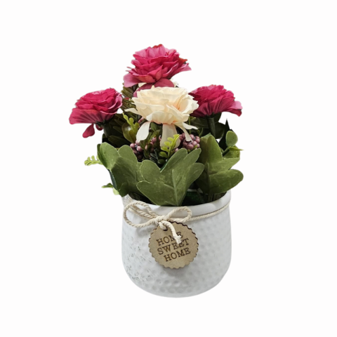 Ghiveci decorativ cu flori artificiale Home Sweet Home modele diferite [6]