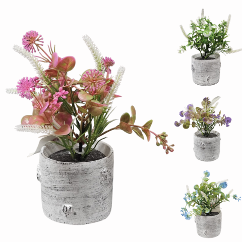 Noutăți Librăria Compas - Ghiveci cu flori artificiale culori diferite