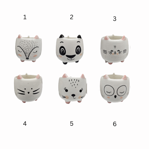 Ghiveci ceramic animalute diverse modele 8 x 8 x 8 cm [1]