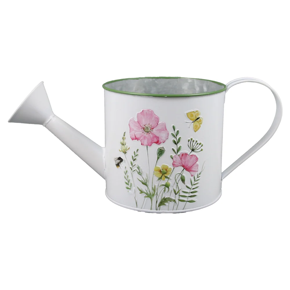 Casă și decorațiuni - Ghiveci metal tip stropitoare 12x11 cm Flori de camp