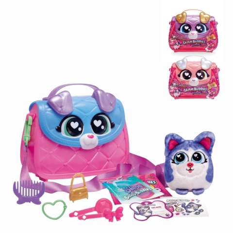 Accesorii personale și beauty - Jucarie de plus surpriza in gentuta Glam Buddies 10 surprize 19 x 17 cm culori diferite