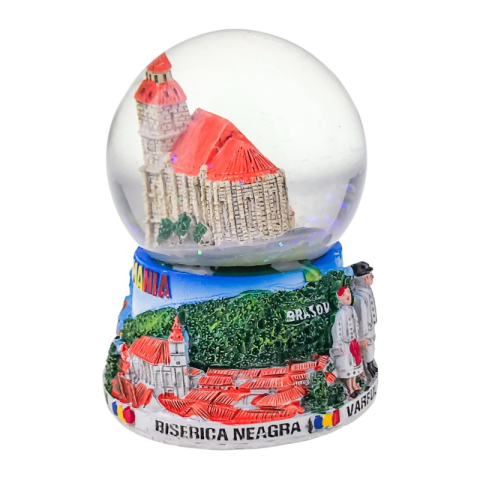 Souvenir România - Glob 3D Brasov 8x10 cm