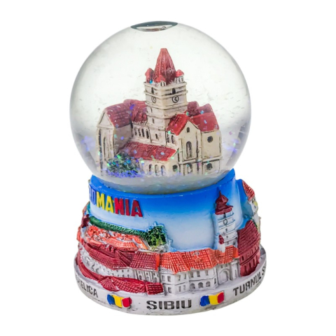 Souvenir România - Glob 3D Sibiu 8 x 10 cm