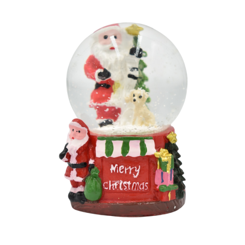 Decorațiuni de interior - Glob de zapada cu figurina Mos Craciun 4.5x6 cm