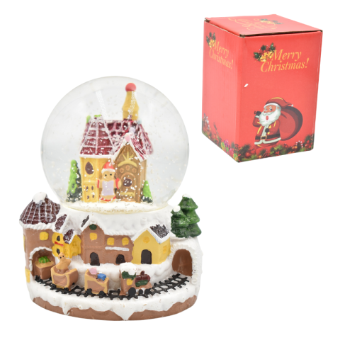 Noutăți Librăria Compas - Glob de zapada din rasina cu led 9x7 cm