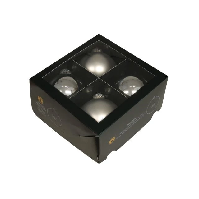 Noutăți Librăria Compas - Glob sticla 10 cm argintiu 4/set