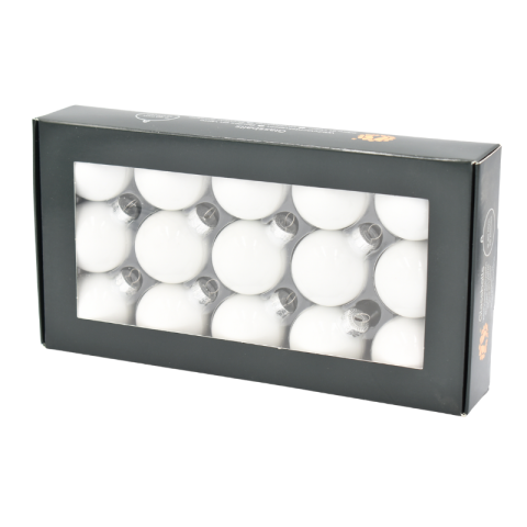 Decorațiuni și articole de Crăciun - Glob de sticla 4 cm opal alb 15/set