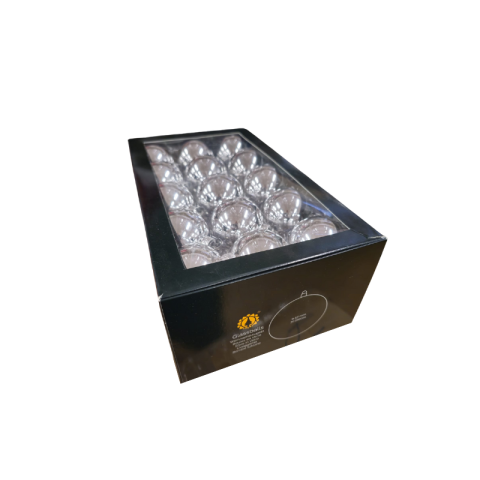Globuri Crăciun - Glob de sticla 5.7cm argintiu lucios set 30 bucati