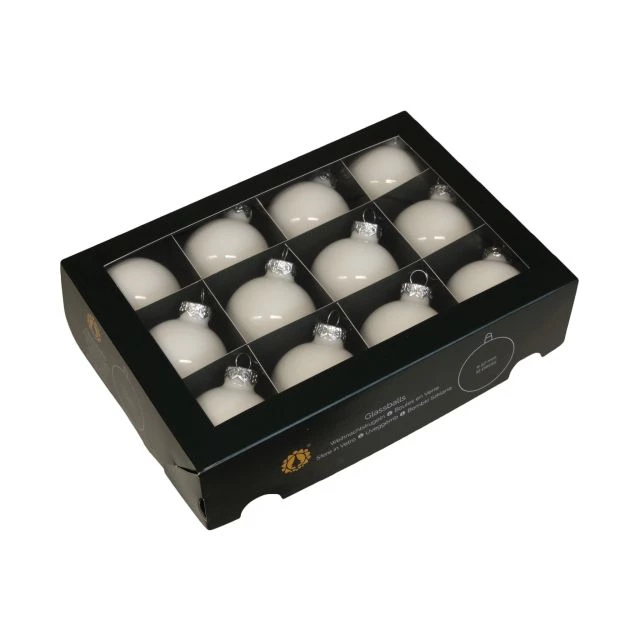Noutăți Librăria Compas - Glob de sticla 5.7cm opal alb set 12 bucati