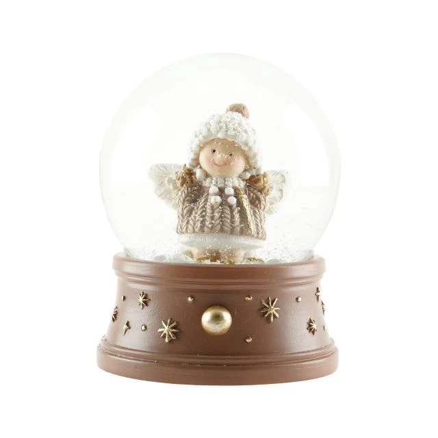 Noutăți Librăria Compas - Glob de zapada din sticla inger maro 6.3x4.5cm