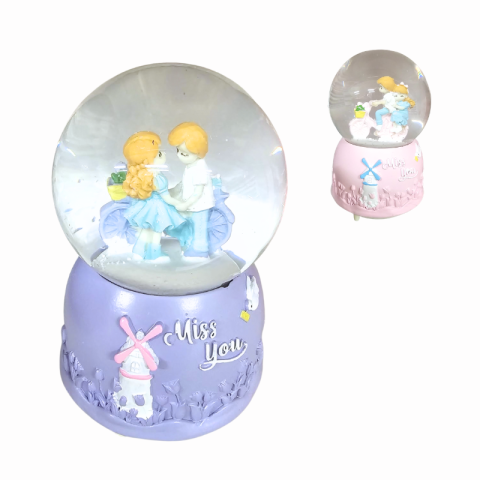 Ornamente și figurine decorative - Glob decorativ cuplu 10x19.5cm culori diferite