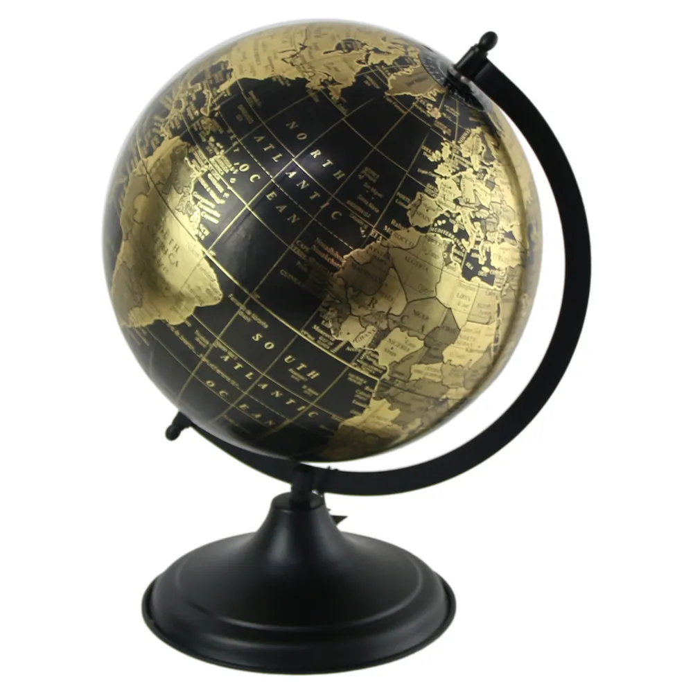 Globuri pământești - Glob pamantesc pe suport metalic 26x37 cm negru