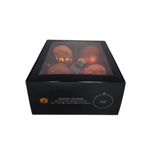 Decorațiuni și articole de Crăciun - Glob sticla 10 cm mandarina set 4 buc