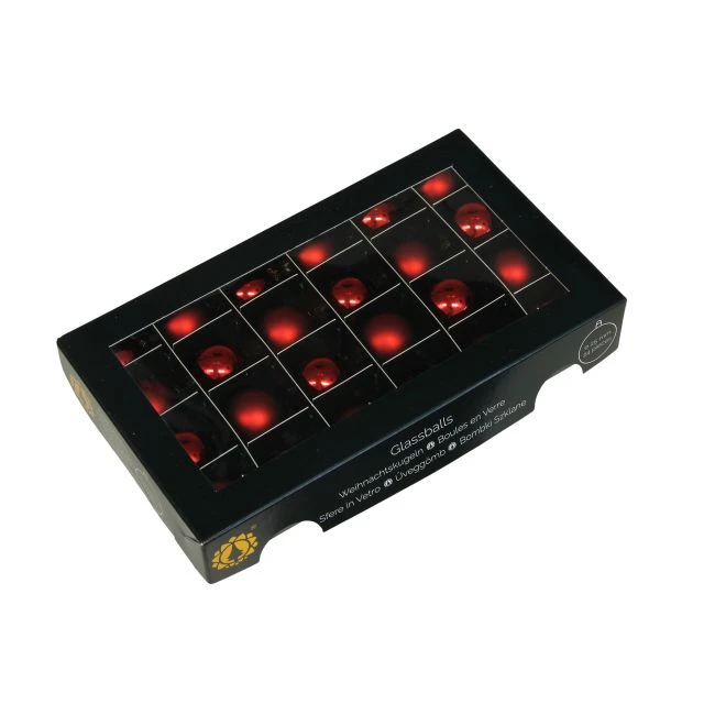 Decorațiuni și articole de Crăciun - Glob sticla 2.5cm rosu combi set 24 buc