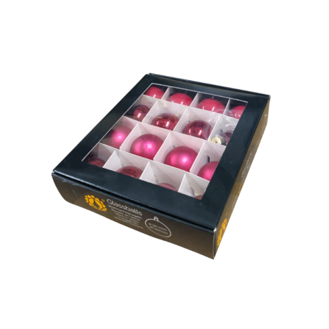 Noutăți Librăria Compas - Glob sticla 3cm rosu de Craciun set 16 bucati