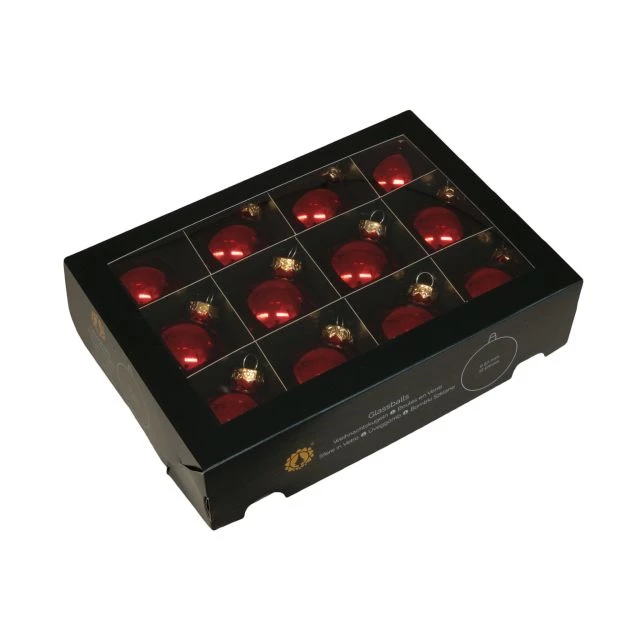 Noutăți Librăria Compas - Glob sticla 5.7cm rosu lucios set 12 bucati