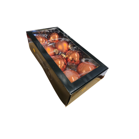 Globuri Crăciun - Glob sticla 8cm mandarina set 8 bucati