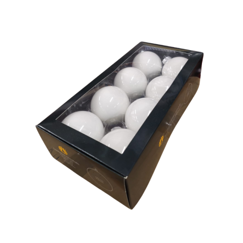 Noutăți Librăria Compas - Glob sticla 8cm opal alb set 8 bucati